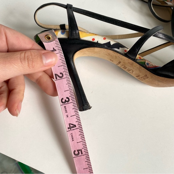 Jimmy Choo Black Leather Strappy Heels Sandals Vintage 90s Y2K Womens 38 - Picture 14 of 15